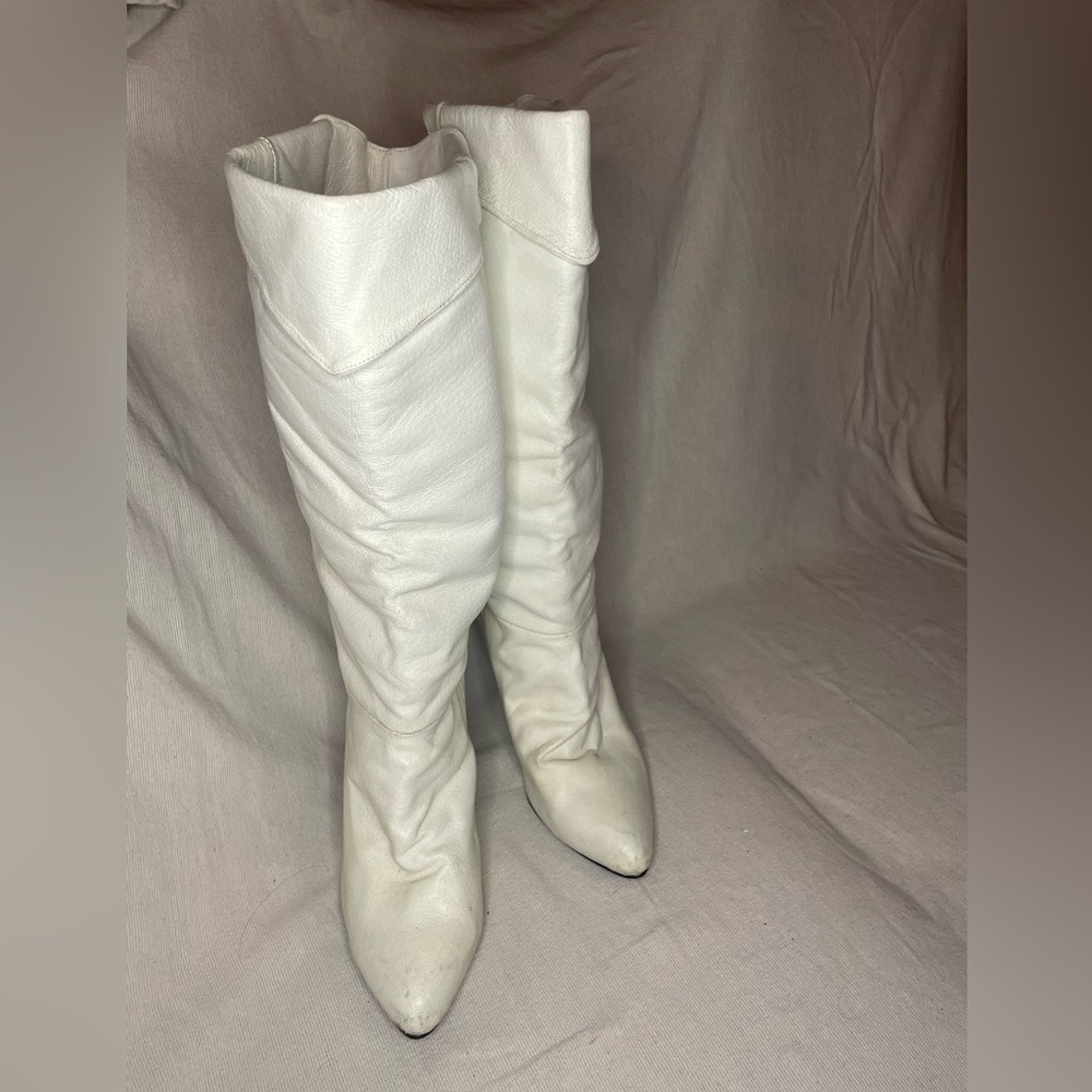 white leather boots from 90s